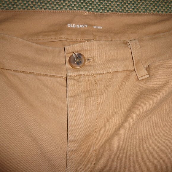 Old Navy Skinny Pants 6 TALL Tan Zip/Button Closure Belt Loops Pockets - Picture 4 of 13